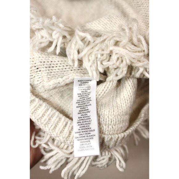 Lou & Grey Fringe Bottom Wool Sweater Pullover M - Picture 4 of 7